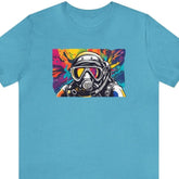 Psychedelic Ocean Explorer Unisex Short Sleeve Tee, diving themed apparel, scuba ishirt, Heather Aqua - Subtle Blue M